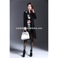 2016 women coat and skirt high quality casual lady flower printed embroidered classic long coat